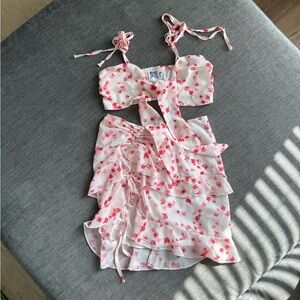 Princess Polly Pink Floral Skirt Set